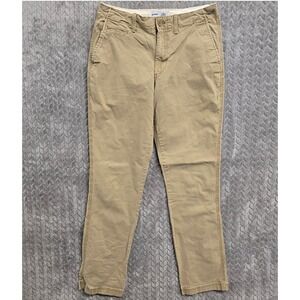 Old Navy Lived-In Straight Built-In Flex Khaki Chino Pant Men 31x34 Beige Casual